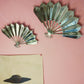 Vintage pair of gold tone fan wall decor