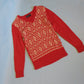 1960s Orange diamond pattern acrylic sweater