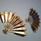Vintage pair of gold tone fan wall decor