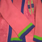 1970s orange leather/suede paneled cardigan with belt