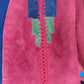 1970s orange leather/suede paneled cardigan with belt