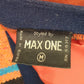 1970s orange leather/suede paneled cardigan with belt