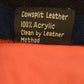 1970s orange leather/suede paneled cardigan with belt