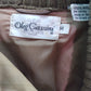 Vintage paneled zip up leather sweater jacket tan size medium