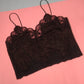 Black vintage black camisole with floral pattern and lace detail *FREE SHIPPING