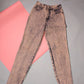 High-waisted acid wash Levi 900 series