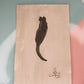 Vintage black cat ink drawing *FREE SHIPPING