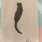 Vintage black cat ink drawing *FREE SHIPPING