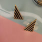 Vintage striped triangle earrings