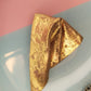 Vintage folded copper brooch with gold tone