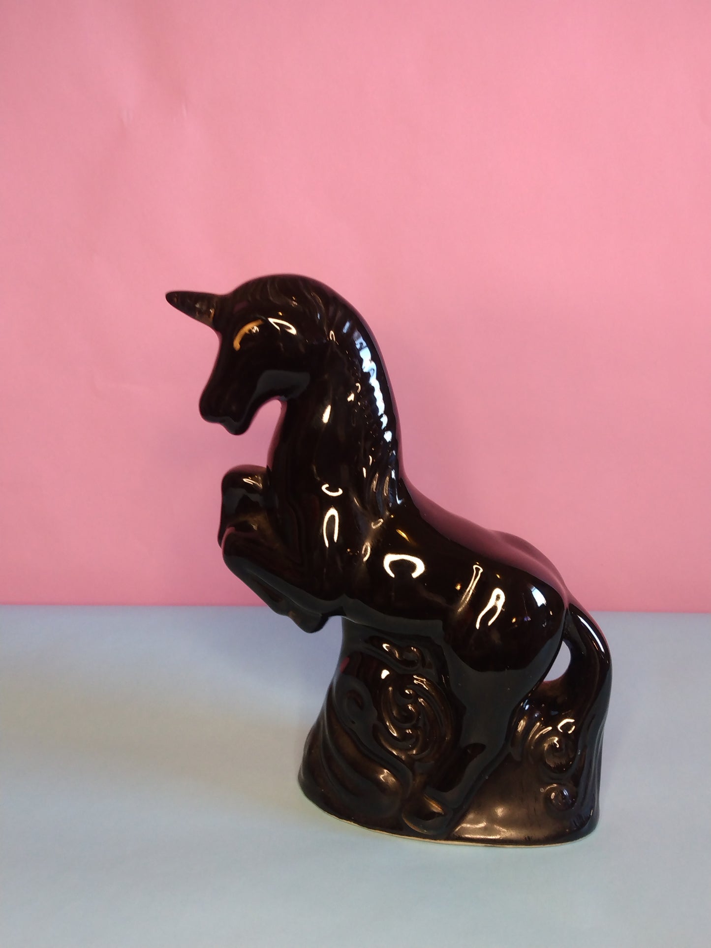 Vintage ceramic black unicorn