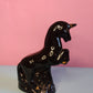 Vintage ceramic black unicorn