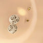 Vintage white filigree stud earrings