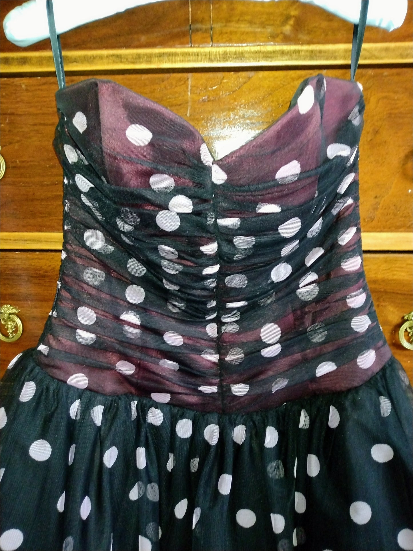 Jessica McClintock for Gunne Sax polka dot tulle dress