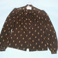 1970s black long sleeve blouse with tie neck