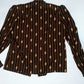1970s black long sleeve blouse with tie neck