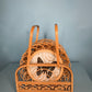 Vintage rattan butterfly print coaster set
