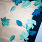 Vintage blue and white scarf with leaf pattern