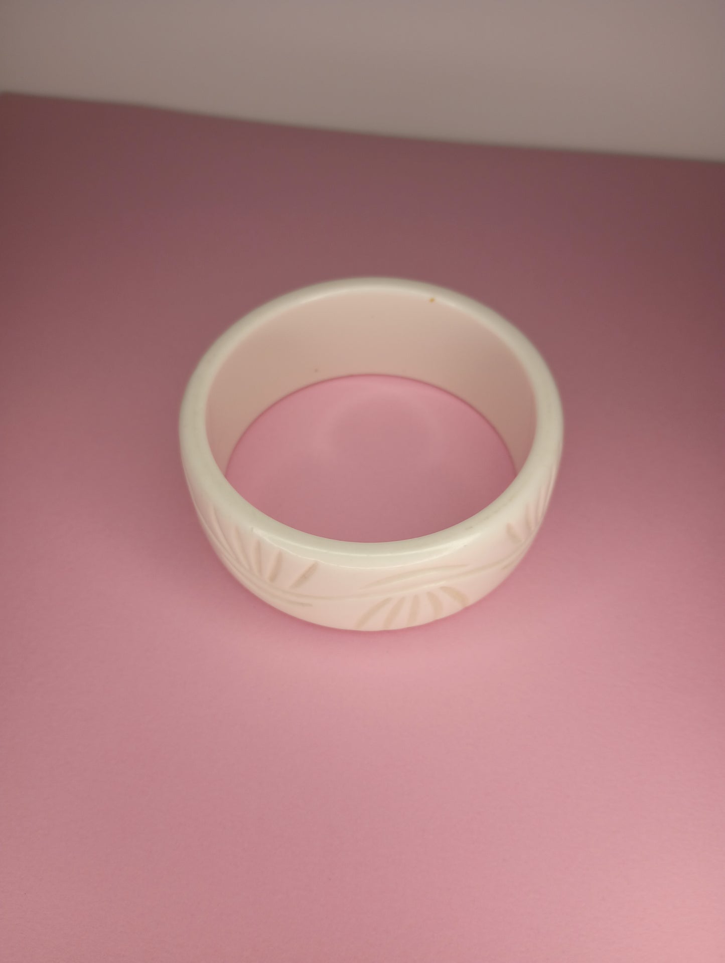 Vintage plastic ivory color bangle