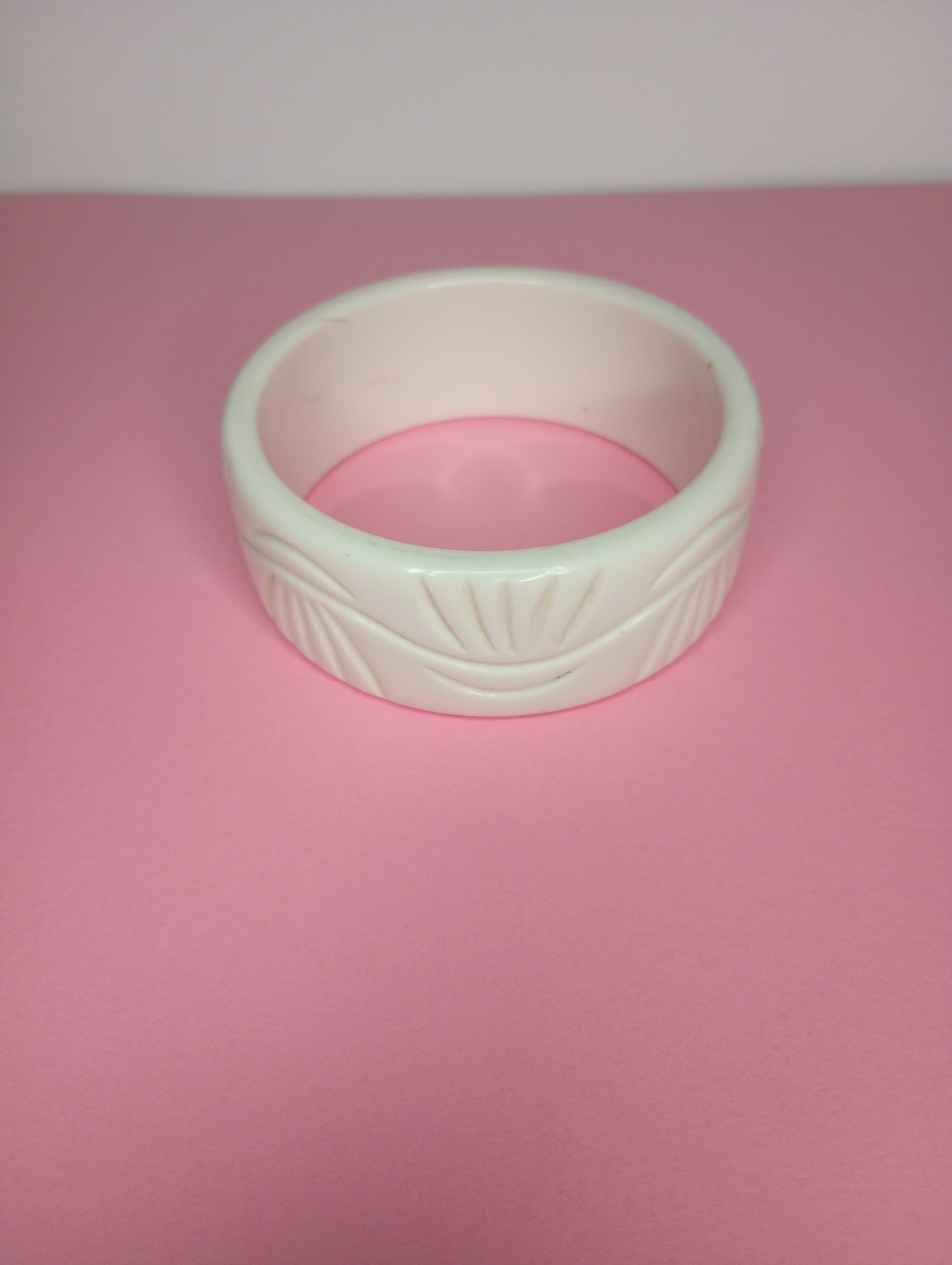 Vintage plastic ivory color bangle