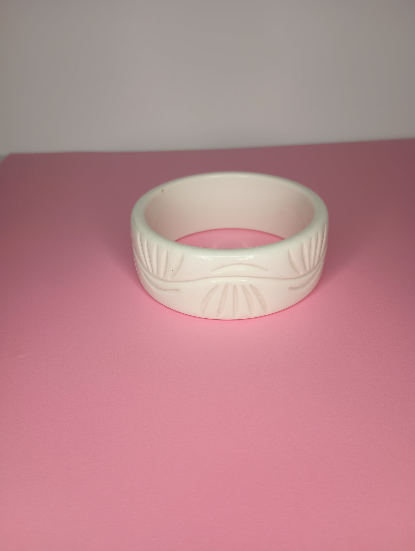 Vintage plastic ivory color bangle