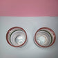 Pair of vintage striped juice glasses