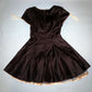 Vintage 1980s black velvet babydoll dress with ivory satin trim