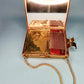 1950s mother of pearl and brass compact purse *FREE SHIPPING